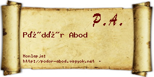 Pödör Abod névjegykártya